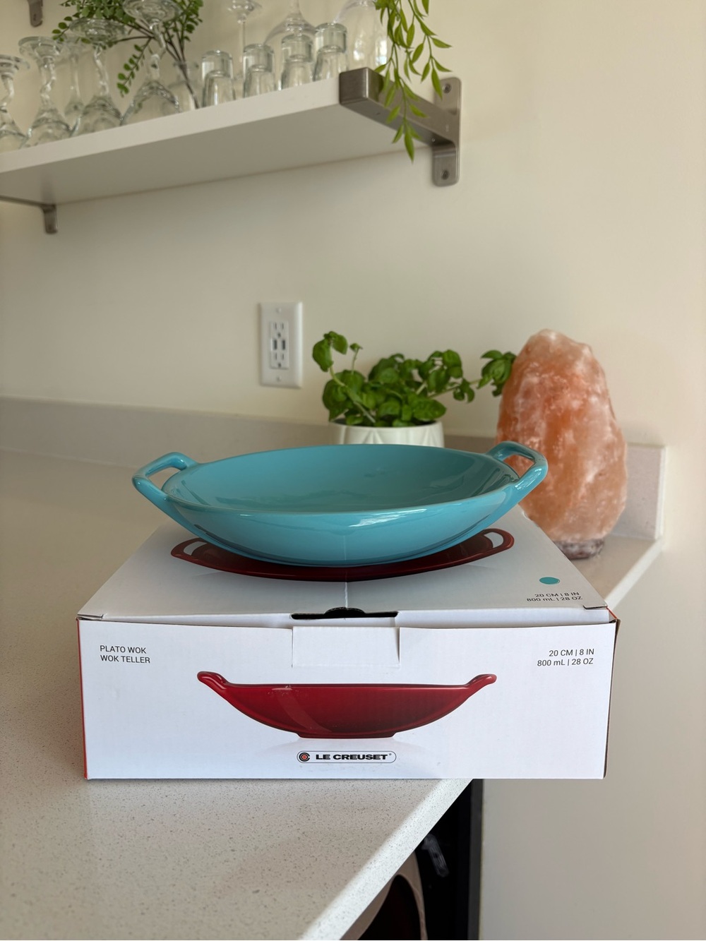 Le Creuset Turquoise Stoneware Wok Dish